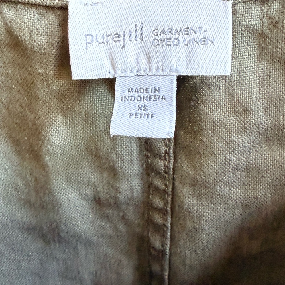 J. Jill Dyed Linen Dress. XSP. Beautiful Olive. Soft 100% Linen - Picture 6 of 9